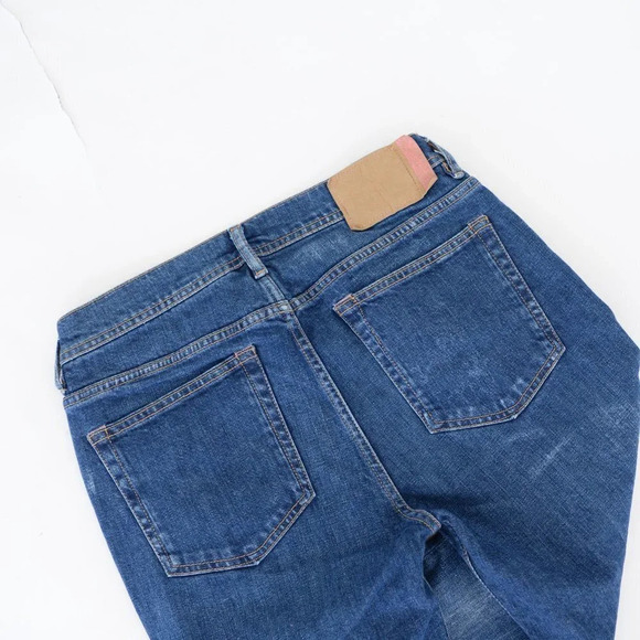 Acne Studio Bla Konst Designer Distressed Dark Skinny Straight Leg Jeans 33x32 - Picture 6 of 16